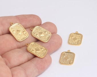 14x23mm 24k Shiny Gold Playing Card, Poker Charms, Casino Charms, Ace of Clubs Charm, Poker Cards Pendant, Gambling Charm, MBGMLS712-1