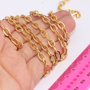 6x9mm 24k Shiny Gold Chain, Tiny Rolo Chains,  Flat Cable Chain, Soldered Chains, Gold Plated Chains,  MBGCHK604-1