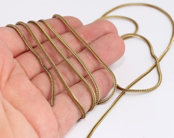 Cadena de cuerda de latón crudo de 1,8 mm, cadena de cuerda de serpiente de latón, MBGKPT33-1