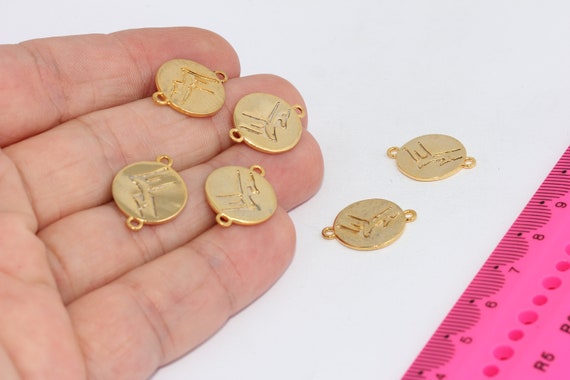 14x19mm 24k Shiny Gold Plated Everest Charm, Mountain Charm