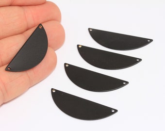 19x39mm Black Plated Moon Charms, Half Moon, Semicircle Pendant, Crescent Moon Pendant, Stamping Blank, Black Plated Findings, MBGETS78