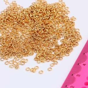 23 Ga 3mm 24k Shiny Gold Plated Jump Rings, Gold Connector, Open Jump Rings, Bulk Gold Jump Rings, Jewelry Making Supplies, MBGCHK495