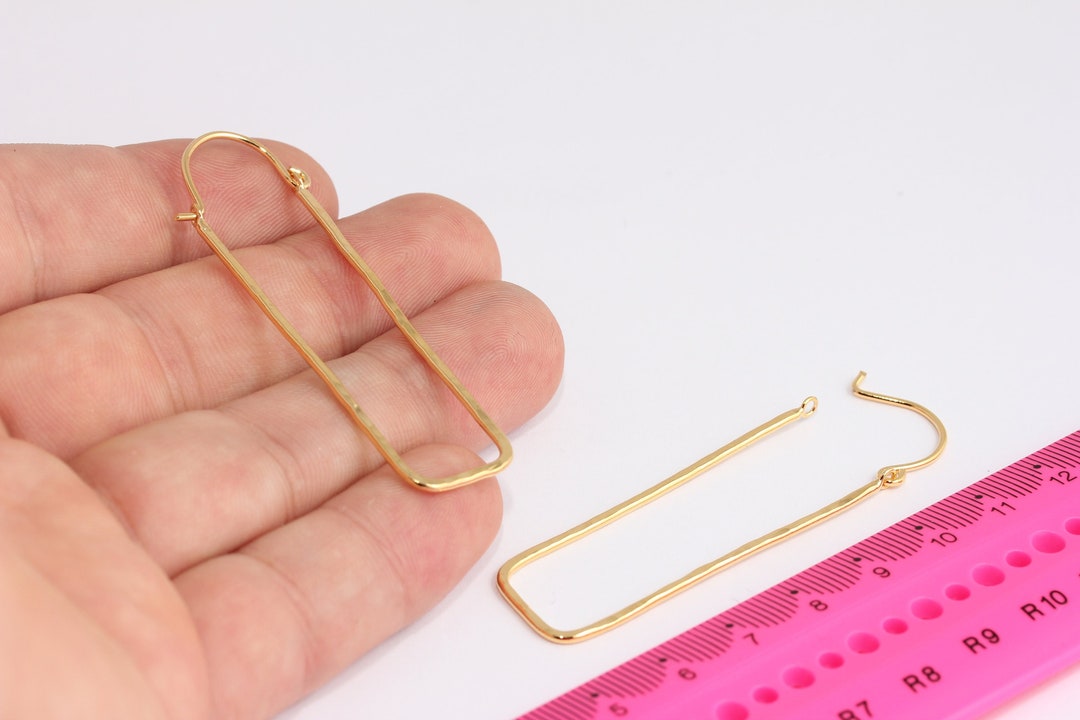 15x85mm 24k Shiny Gold Earring Hoops, Handmade Earring