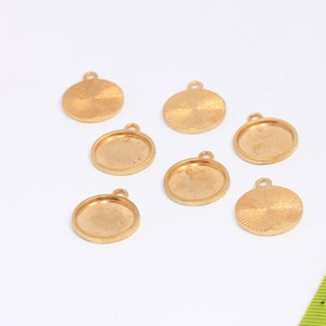 14x17mm Raw Brass Bezel Settings, Cabochon Settings, Round Settings, Frame Pendant, Pendant Blanks, Raw Brass Charms, MBGKDR7
