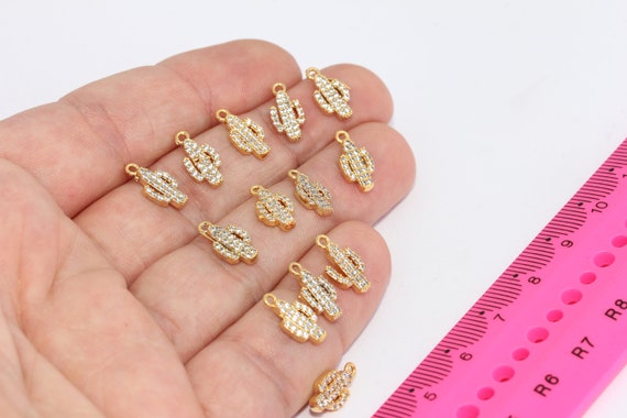 6 x 12 mm 24k glnzend vergoldet Kaktus Charme, Micro Pave Kaktus Charme,  CTS, Kaktus Charme, Zirkon Kaktus, Cz Palme, MBGZRCN383 - Etsy.de