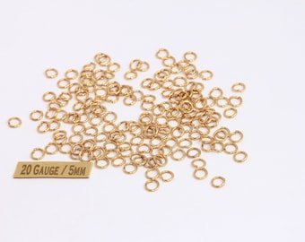 Anillos de salto de latón crudo de calibre 20 de 5 mm, conector de latón, anillos de salto abiertos, anillos de salto resistentes, anillos de salto al por mayor, suministros para joyería, MBGHLS5
