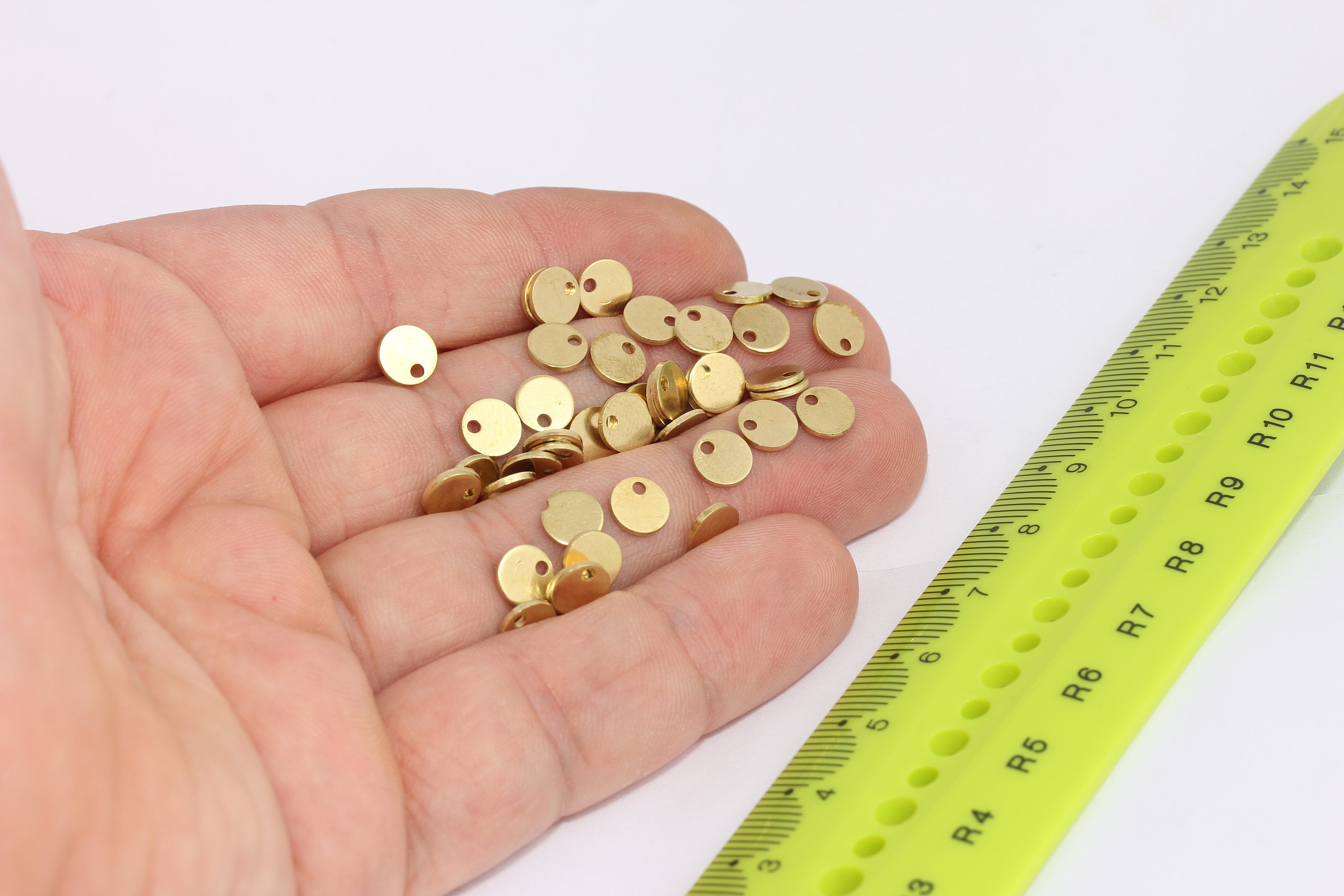 6mm Raw Brass Coins, Coin Charms, Drop Charms,  Stamping Blanks, Stamping Tag, Raw Brass Findings, MBGALS5