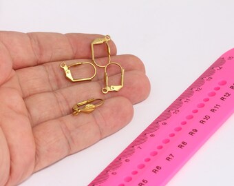 Raw Brass Earrings, Leverback Earrings, Leverback Ear Hooks, Earring Findings, Earrings, Raw Brass Findings MBGCMR96