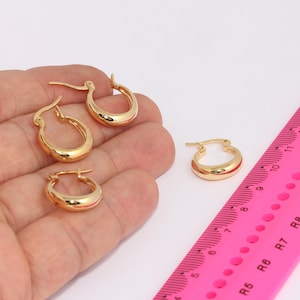 16mm 24k Shiny Gold Leverback Earrings, Leverback Findings, Gold Small Hoops, Earring Hoops, Ear Wires, Gold Plated Earrings, lbe, MBGXP203