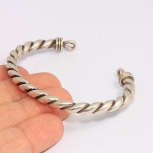 6mm Antique Silver Plated Bracelet Cuff, Vintage Braided Bracelet, Adjustable Bracelets, Braided Cuff, Silver Plated Findings, MBGCHK164