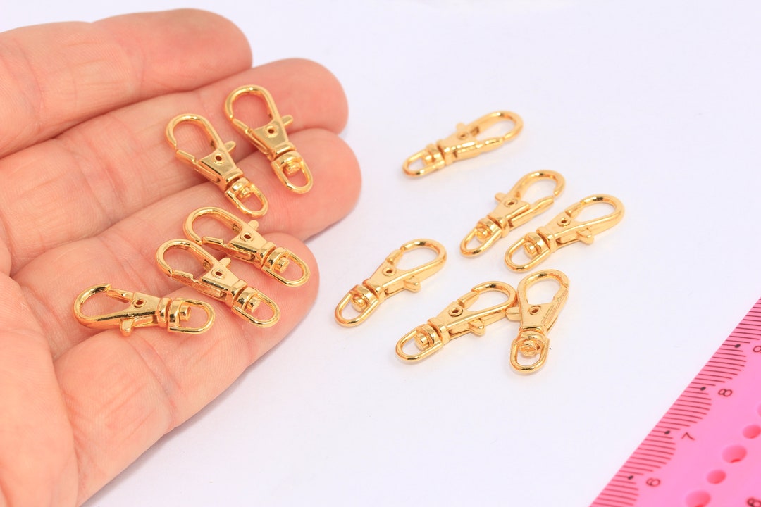 8x23mm 24k Shiny Gold Plated Swivel Clasp, Lobster Clasp, Lanyard ...
