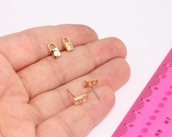 Boucles D'oreilles à Clips Rochas Paris Vintage En Métal Doré - Style Serrure Haute Couture