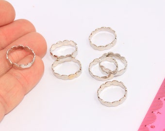 Anillos de cuerda chapados en rodio de 15 mm, anillos cerrados, anillo de cuerda trenzado, anillos de apilamiento de plata, anillos delicados, anillos de plata diminutos, MBGCHK106-5