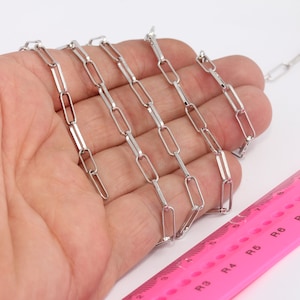 4x10,5mm Rhodium Plated Link Chain, Silver Cable Chain, Chunky Chain, Bulk Lot Chains, Silver Plated Findings, MBGBXB248