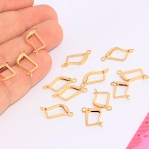 13mm 24k Shiny Gold Earrings, Lever Back Earrings, Lever Back Ear Hooks, Earring Findings, Gold Earrings, Gold Plated Findings, MBGBRT508