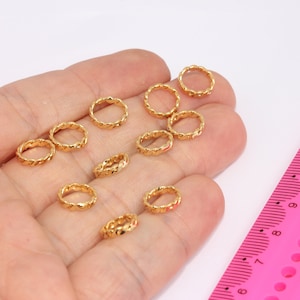 10mm 24k Shiny Gold Closed Ring, Circle Connector, Round Charms, Braided Circle Connectors, Ring Charms, Gold Plated Findings, MBGSLM639