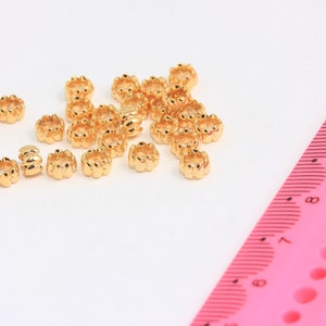 5mm 24K Shiny Gold Spacer Beads, Gold Spacer Beads, Gold Charm, Wheel Beads, Rondelle Connector Beads, Gold Plated Findings, MBGSLM615