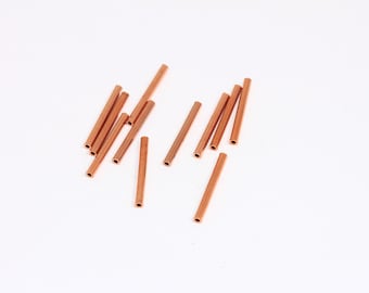 2x20mm Copper Tube Beads, Tube Beads, Round Tubes, Spacer Tube Beads, Tube Spacers, Geometric Beads, Copper Jewelry Findings, MBGAE69
