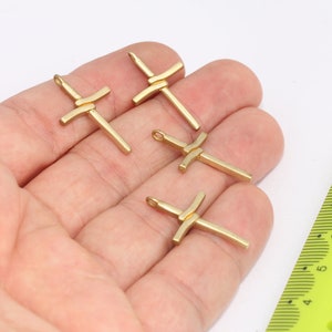 Raw Brass Cross Pendant, Cross Necklace Charms, Christian Cross Pendant, Religious Charms, Raw Brass Pendant  MBGAE227