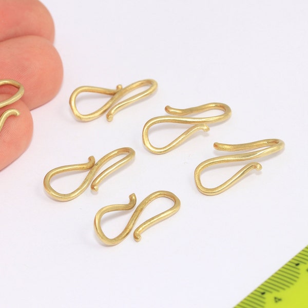 21mm Raw Brass Necklace Clasp, S Clasp Charms, Connctor Charms, Necklace Closures, Hook Closure, Raw Brass Findings, MBGBRT129