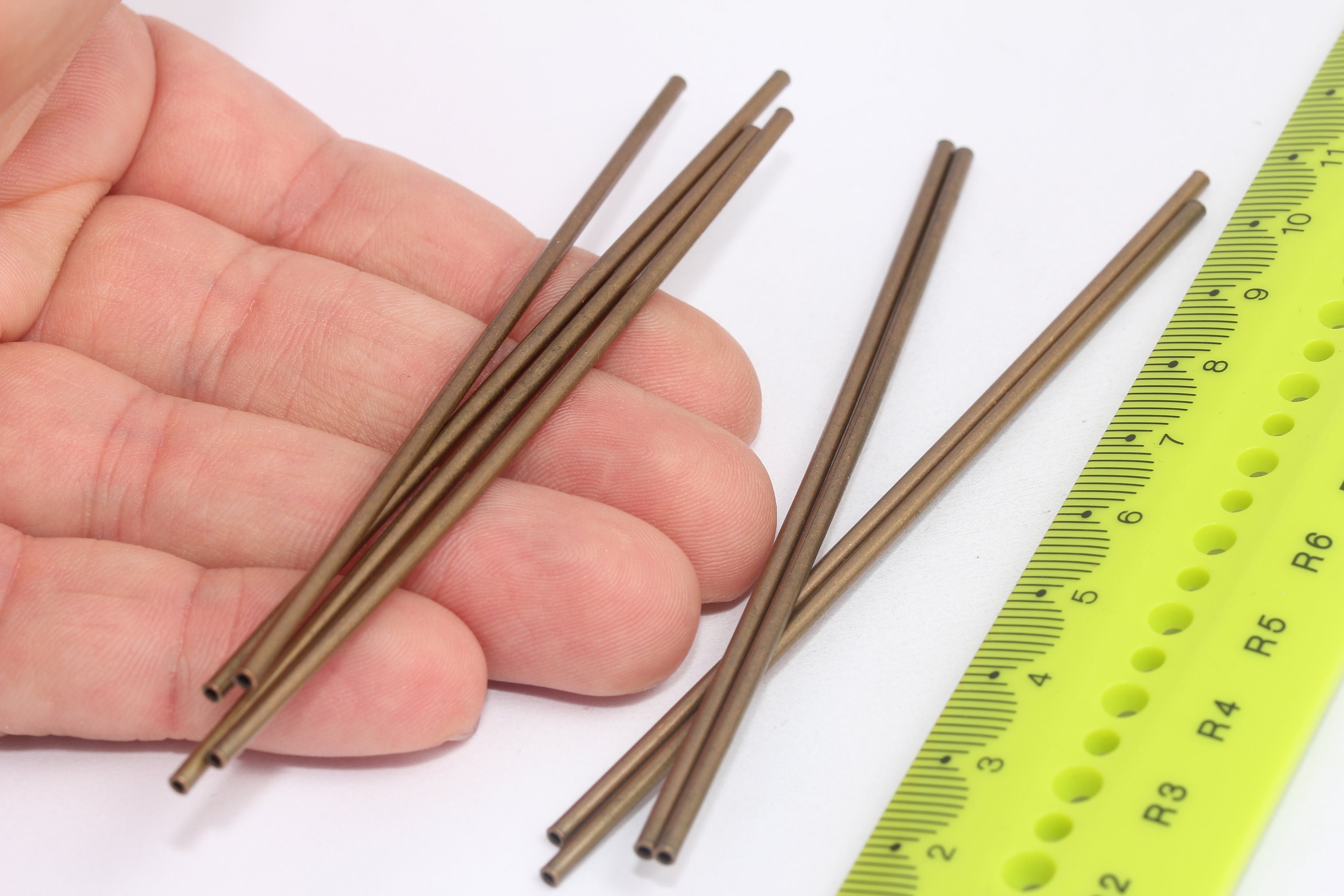 2 tubes en bronze de 100 mm, longue barre tubulaire, perles tubulaires, tubes extra longs, barre tubulaire MBGTBR34