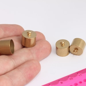 14mm Raw Brass End Caps, End Cap, Cord End, Tassel Caps, Tube End Cap, Large End Caps, Raw Brass Findings, MBGBXB421-5
