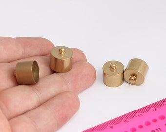 14mm Raw Brass End Caps, End Cap, Cord End, Tassel Caps, Tube End Cap, Large End Caps, Raw Brass Findings, MBGBXB421-5