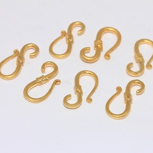 8x19mm 24k Matt Gold Fish Hook, Fishing Hook Pendant, Fish Hook Clasps, Men&#39;s Necklace Fishing Pendant, Gold Plated Findings, MBGMGN35