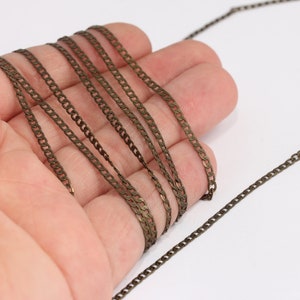 2,4mm Antique Bronze Curb Chains, Soldered Flat Curb Chain,  MBGKPT33-3