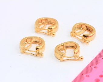16x19mm 24k Shiny Gold Clasps, Necklace Closures, Round Clasps, Split Key Ring, Bracelet Closure Clasps, Gold Plated Findings, MBGSLM1013