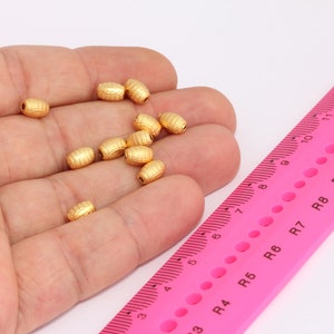 5x7mm 24k Matt Gold Spacer Beads, Oval Spacer Beads, Connector Beads, Gold Plated Findings, Jewelry Making, MBGBRT122