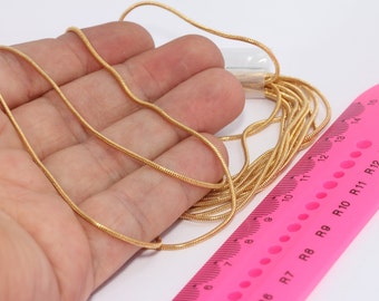 1,2mm 24k Shiny Gold Snake Chain, Gold Cable Chain, Bulk Chain, Snake Style Chain, Jewelry Findings, Gold Plated Findings, ssc, MBGBXB11