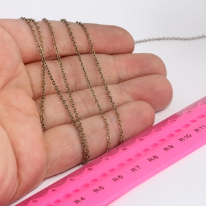 1,5x2mm Antique Bronze Cable Chain, Bulk Lot Chain, Dainty Necklace Chain, Tiny Soldered Chain, Bronze Plated Chains,   MBGBXB75