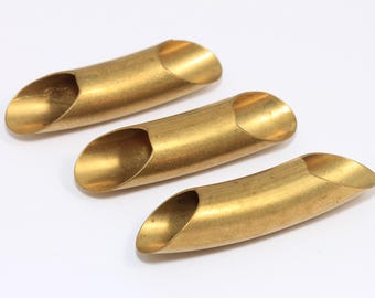 Raw Brass Curved Tube Charms, Raw Brass Large Tubes, Bracelet Curved Connector, Curved Bracelet Tubes, Raw Brass Findings, MBGAE63