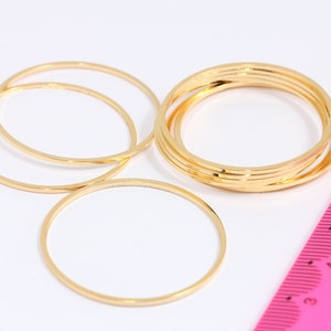 35mm 24k Shiny Gold Plated Closed Ring, Connectors, Round Connector, Circle Connectors, Circle Charm, Gold Plated Findings, MBGCHK86