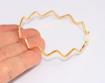 68 mm armband i 24k glänsande guldtråd, manschett i sicksacksöm med tråd, litet guldarmband, armbandsring, guldpläterade detaljer, MBGCHK576-1