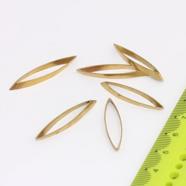 7x35mm Raw Brass Oval Connectors, Closed Rings, Oval Tube Beads, Raw Brass Tubes, Connector Link, Raw Brass Findings, MBGAE27