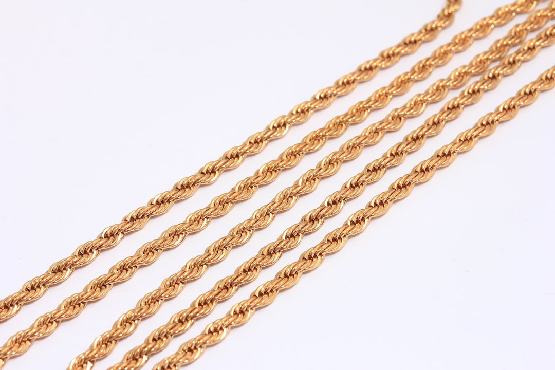 4mm Raw Copper Rope Chain, Copper Twisted Rope Chain, Snake Style Chain ...