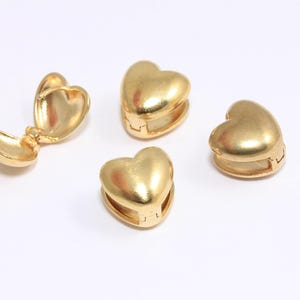 12x14mm Raw Brass Heart Earrings, Heart Shaped Earrings, Puffed Heart Clasp Earrings, Raw Brass Earring Clasps, Raw Brass Findings, MBGKPT80