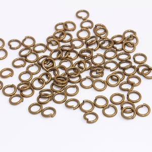 Anelli di salto in bronzo antico 1,2 x 7 mm, anelli di salto aperti con connettore in bronzo, anelli di salto resistenti, anelli di salto in serie, accessori per la creazione di gioielli, MBGDOM57