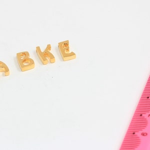 6x9mm 24k Shiny Gold Letter Charm, Initial Charms, Letter Pendant, Gold Letter Necklace, Personalized Necklace, Gold Plated Charms, MBGHRF12