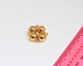 24k Shiny Gold Half Ball Clasp, Cord End Bracelet Clasp, MBGMGN