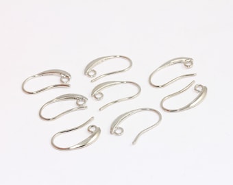10x27mm Rhodium Plated Earring Hooks, Fish Hooks, Ear Wires, French Hook Earrings, Silver Plated Earrings, Earring Findings, MBGMLS994
