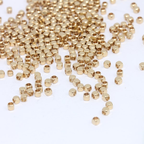 2mm Raw Brass Cube Beads, Spacer Beads, Cube Spacer Beads, Square Beads, Connector Beads, Raw Brass  MBGKA38