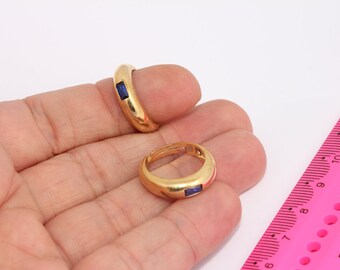 Shiny Gold Plated Micro Pave Rings, Dainty Rings, CZ Stacking Rings, White Stone Tiny Rings, Gold Plated Rings MBGMLS668