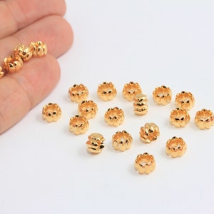 7,3mm 24K Shiny Gold Spacer Beads, Gold Spacer Beads, Gold Charm, Wheel Beads, Rondelle Connector Beads, Gold Plated Findings, MBGMTE573