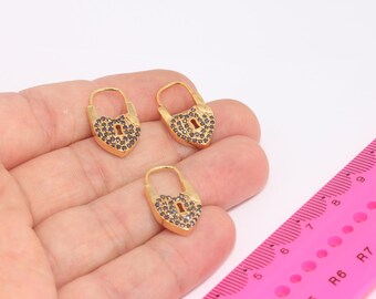 Boucles D'oreilles à Clips Rochas Paris Vintage, Métal Doré, Motif Serrure Haute Couture