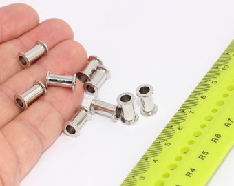 Silver Plated Tubes, Bead Core, Inner 4mm, Channel Bead Cores, Silver Tube Beads, Bracelet Tubes, Silver Plated Findings, MBGAE110