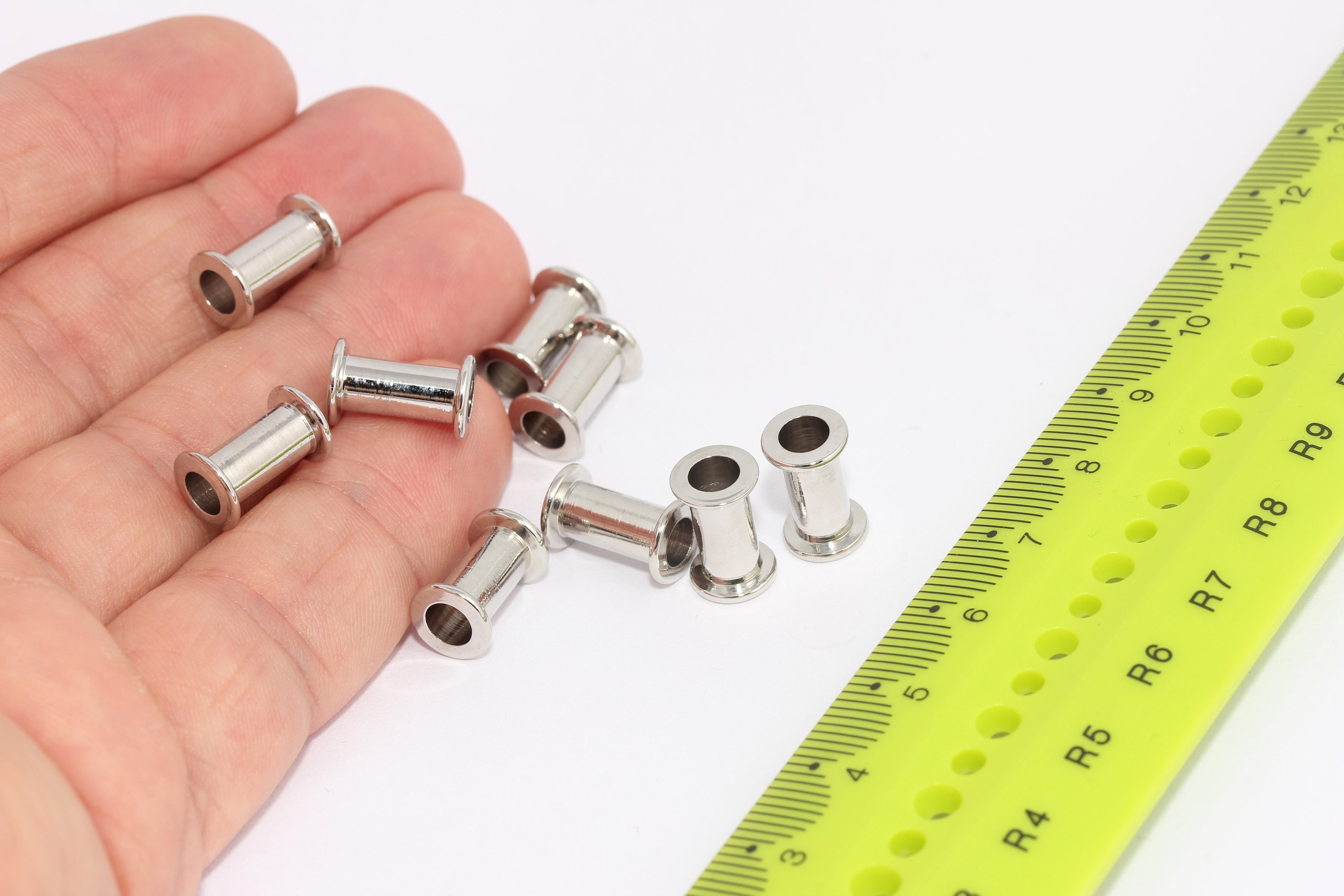 Silver Plated Tubes, Bead Core, Inner 4mm, Channel Bead Cores, Silver Tube Beads, Bracelet Tubes, Silver Plated Findings, MBGAE110