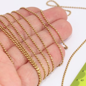1,5mm Raw Brass Ball Chain, Faceted Ball, Bead Chain, Chains  MBGCHK60